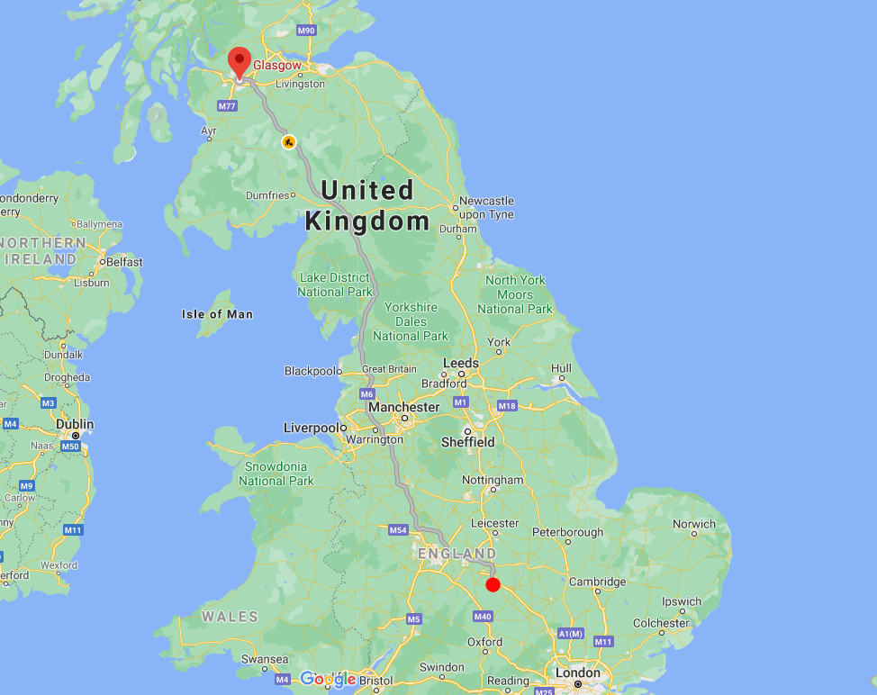Glasgow to Daventry